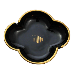 Collectible Shanghai Hilton Porcelain Cigar Ashtray Dish 1980s