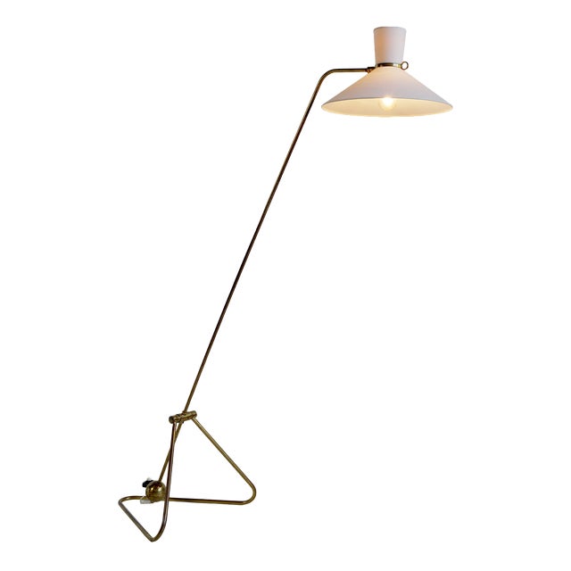 Model 56 Pendulum Floor Lamp by Robert Mathieu, France, 1952 For Sale