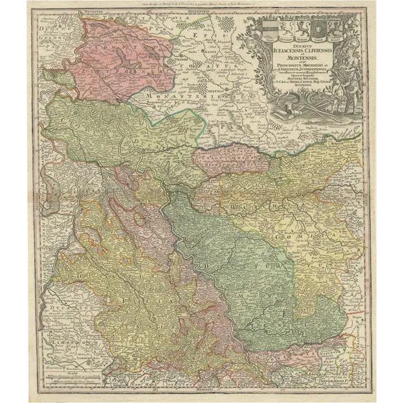 Antique Map of Western Germany For Sale