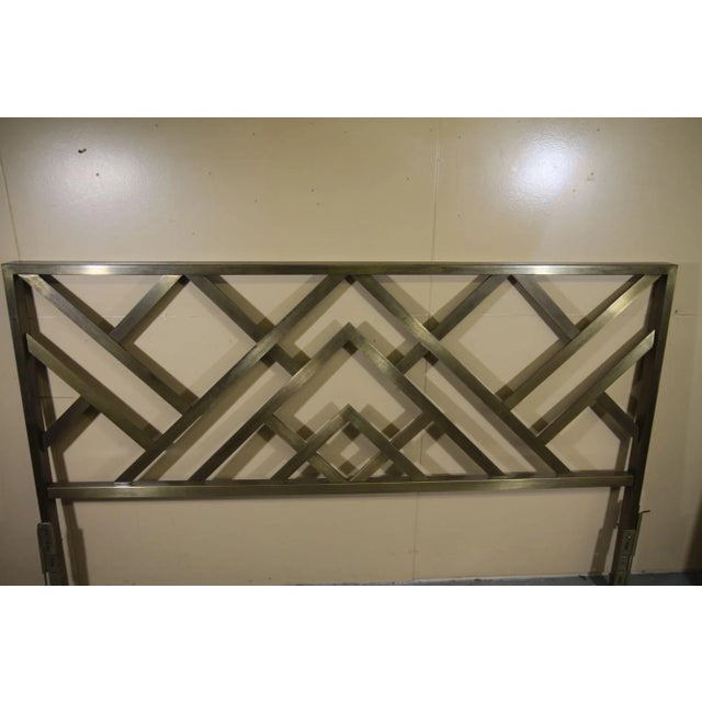 Mid-Century Modern 1970s Mastercraft Brass King Size Headboard For Sale - Image 3 of 6