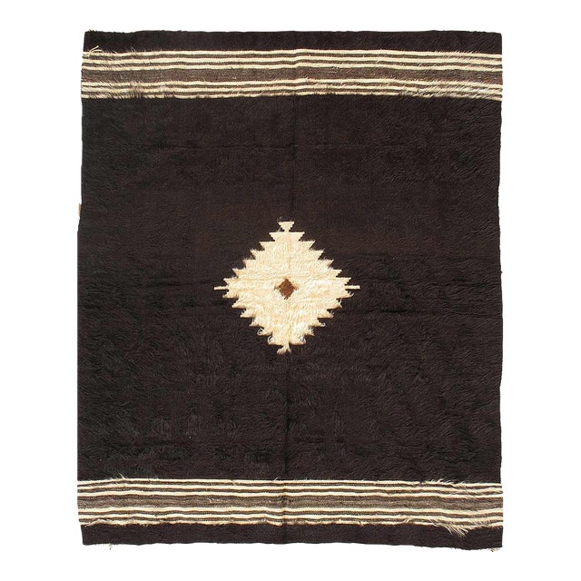 Antique Mohair Wool Navajo Design Rug For Sale