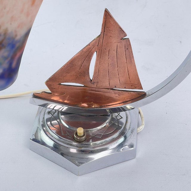 Art Deco Pate De Verre Table Lamp attributed to Muller Frères for Muller Frères, 1930s For Sale - Image 6 of 8