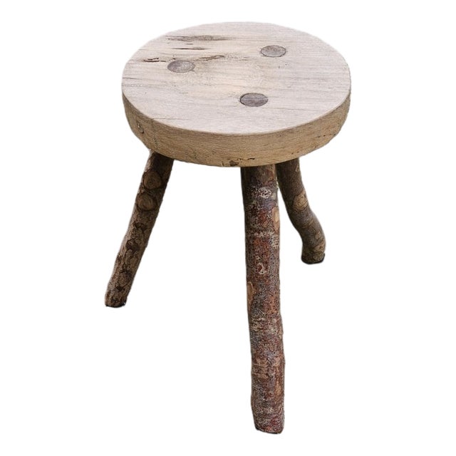 Brutalist Stool in the style of Jean Touret For Sale