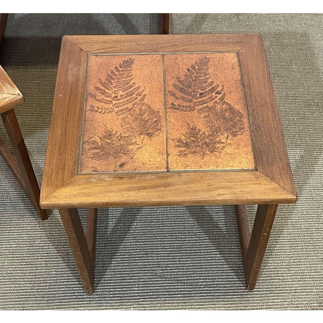 Nesting Tables in Teak with Tiled Tops, 1970s, Set of 3 For Sale - Image 4 of 11