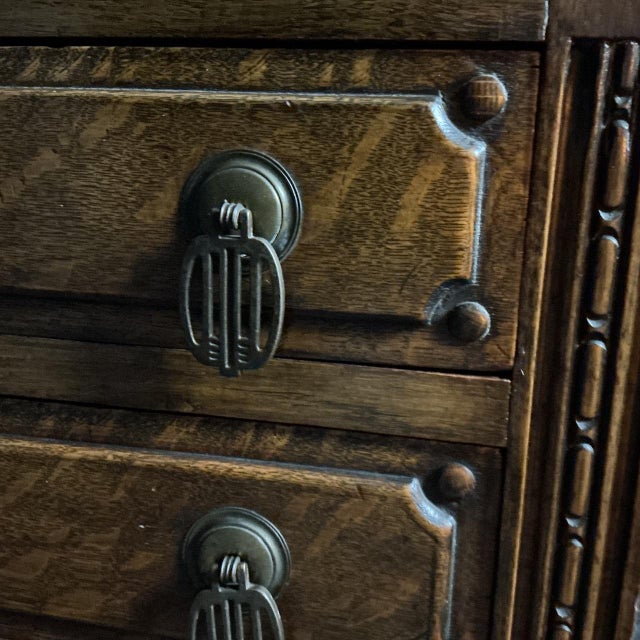Antique Oak Bookcase, 1925 For Sale - Image 4 of 8