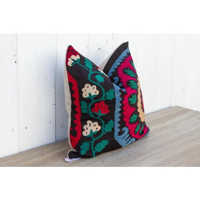 Textile Taara Vintage Suzani Square Pillow For Sale - Image 7 of 9