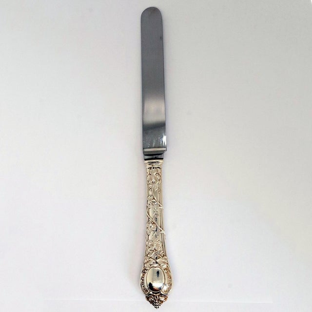 French Odiot Demidoff .950 Sterling Silver and Stainless Steel Dinner Knife For Sale - Image 4 of 8