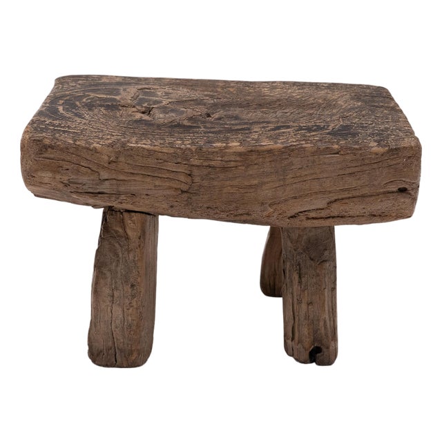 Chinese Petite Wabi Sabi Stool, C. 1800 For Sale