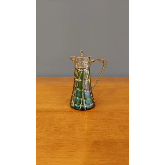 Art Nouveau Jug in Iridescent Glass from Pallme König, Bohemia, 1890s For Sale - Image 3 of 10