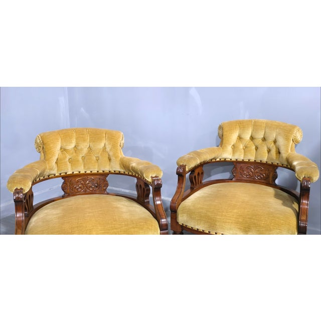 Late 19th Century Antique Victorian Tub Chairs, 1880, Set of 2 For Sale - Image 5 of 12
