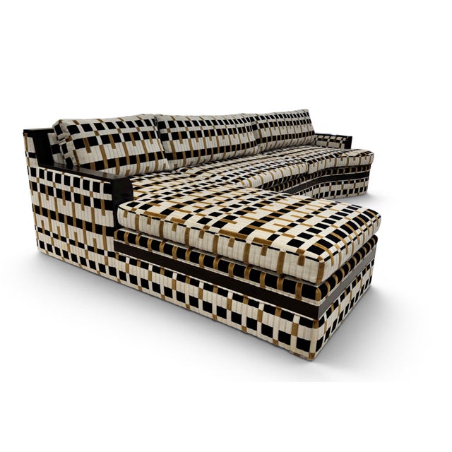 Mid-Century-Modern Geometric Velvet Sectional Attr to Milo Baughman for Thayer Coggin For Sale In Miami - Image 6 of 18