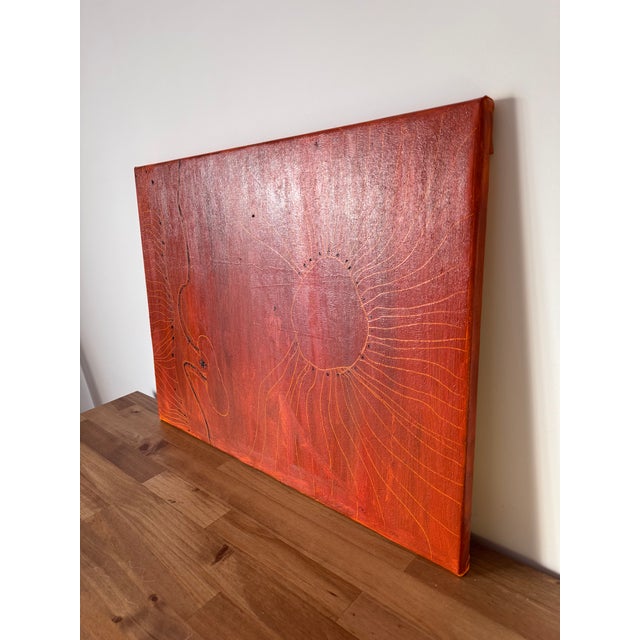2020s Red Abstract Oil Painting Terracotta Wall Art, Modern Abstract Canvas, Warm Neutral Home Decor, Contemporary Interior Art For Sale - Image 5 of 6