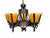 1930s Slip Shade Chandelier With Amber Glass Shades For Sale - Image 14 of 14