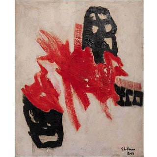 Giorgio Lo Fermo, Red Shape, 2013, Oil Painting on Plywood For Sale