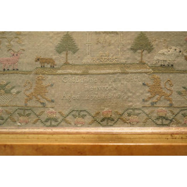 Antique George III Pictorial Friendship Sampler, 1798 For Sale - Image 15 of 17