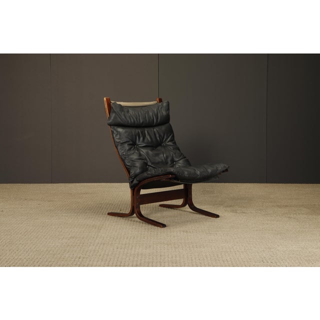 Mid-Century Modern Vintage Mid-Century Norwegian Rosewood "Siesta" Leather Sling Lounge Chair, by Ingmar Relling for Westnofa For Sale - Image 3 of 16