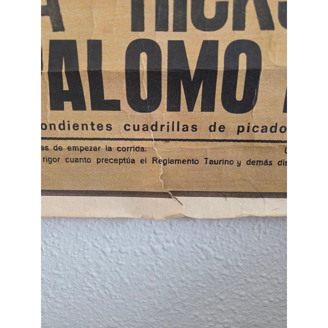 Mid-Century Spanish Realism Authentic Bullfighting Event Poster For Sale - Image 12 of 14
