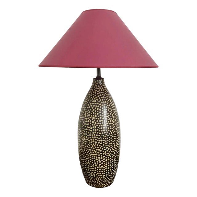 Chulucanas Handcrafted Ceramic Table Lamp, Peru, Dated 2005, 2000s For Sale
