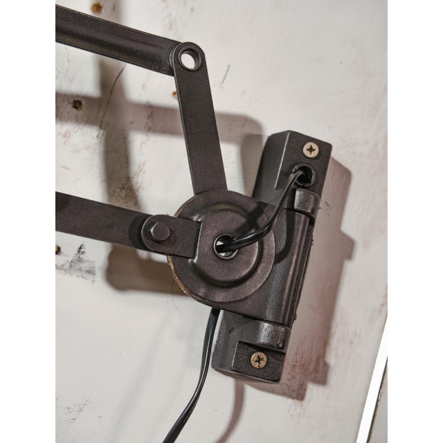 Vintage Machine Black Scissor Lamp with Gooseneck, 1960s For Sale - Image 9 of 14