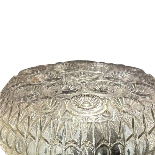 Mid-Century Modern Ceiling Lamp in Pressed Glass For Sale - Image 3 of 7