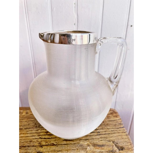 Antique 1894 English Sterling Silver & Glass Pitcher For Sale In New York - Image 6 of 10