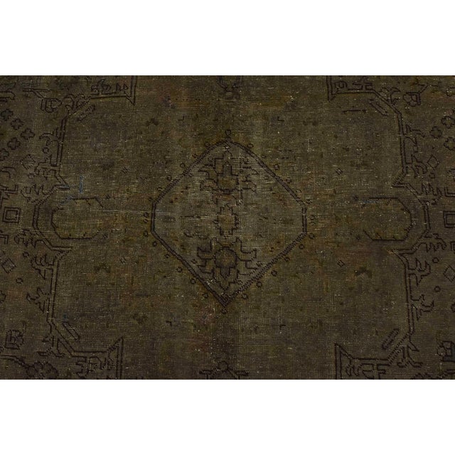 Tabriz Rug 10′ X 12’7” Gray Wool Vintage Overdyed Hand-Knotted Oriental Carpet For Sale In Philadelphia - Image 6 of 15