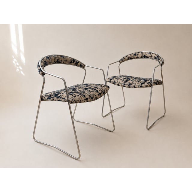 Metal Vintage Space Age Chairs in Chrome, 1980s, Set of 2 For Sale - Image 7 of 7