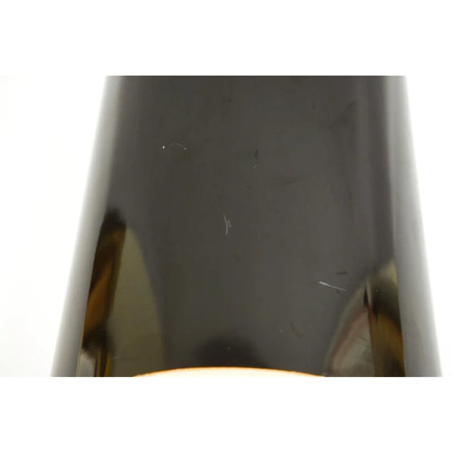 Vintage Black Lacquer & Brass Round Pedestal For Sale - Image 4 of 9