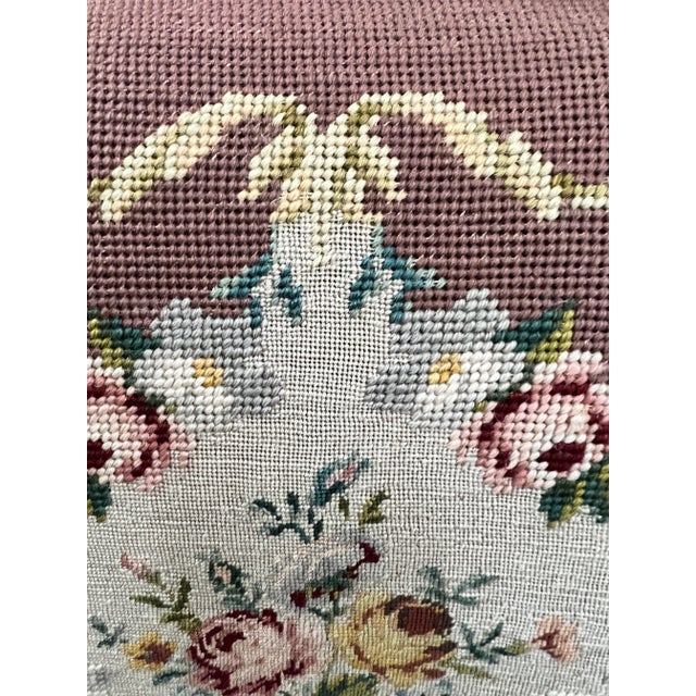 Antique French Style Needlepoint Arm Chair For Sale - Image 4 of 9