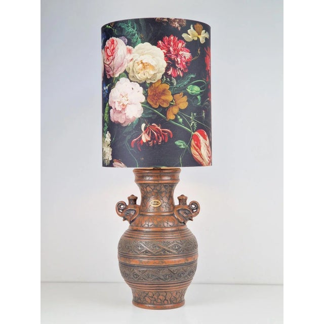 Brown Vintage Fat Lava Jasba Floor Lamp in Ceramic, West-Germany, 1970s For Sale - Image 8 of 9