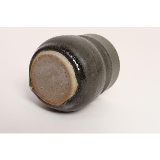 Petite Vintage Slate Glazed Studio Stoneware Bud Vase by Deanna Nichols For Sale - Image 10 of 18