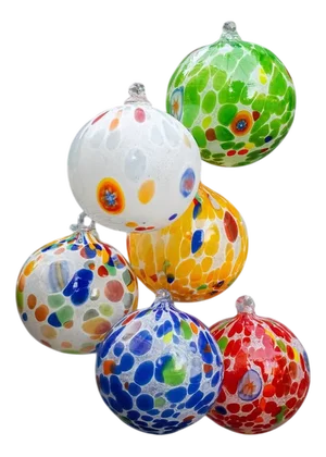 Christmas Baubles in Murano Glass by Luky Blu, Set of 6