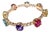 Bochic "Capri" Ruby, Amethyst & Topaz Vintage Bracelet Set 18K Gold & Silver For Sale
