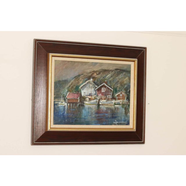 Alf Johansson, Boats, Bohuslän, Oil on Canvas For Sale - Image 9 of 10