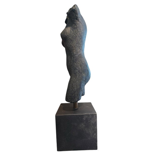 Bronze 1990s Modernist Bronze Female Torso Sculpture in the Style of Kelly Wearstler For Sale - Image 8 of 9