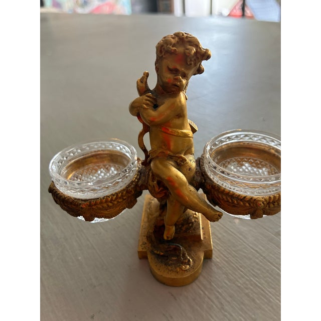 Late 19th Century Late 19th Century Baccarat Gilt Bronze & Chrystal Double Salt Cellar - Set of 6 For Sale - Image 5 of 5