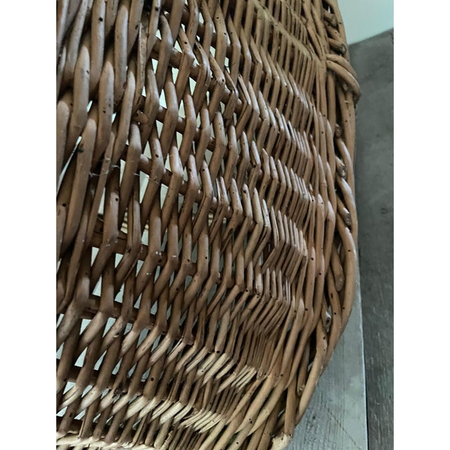 Large Antique Wicker Basket, 1890s For Sale - Image 10 of 11