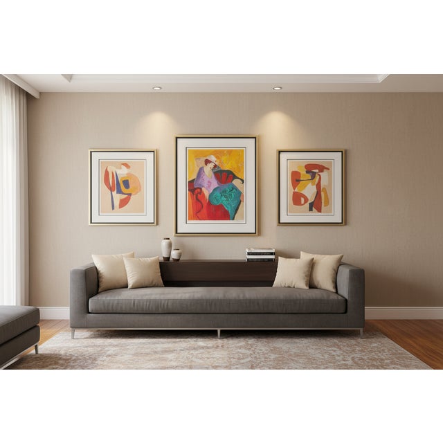 Impressive Hand-Signed Itzchak Tarkay Serigraph - Seated Lady in Purple - Limited Edition 75/350 For Sale - Image 13 of 13