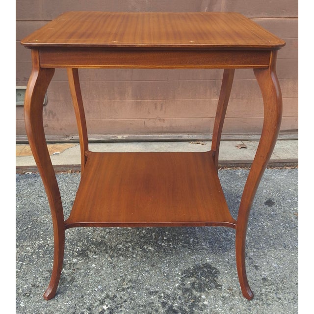 Wood William B. Moses & Sons Inlaid Mahogany Two-Tier Side Table, Circa 1890s For Sale - Image 7 of 12