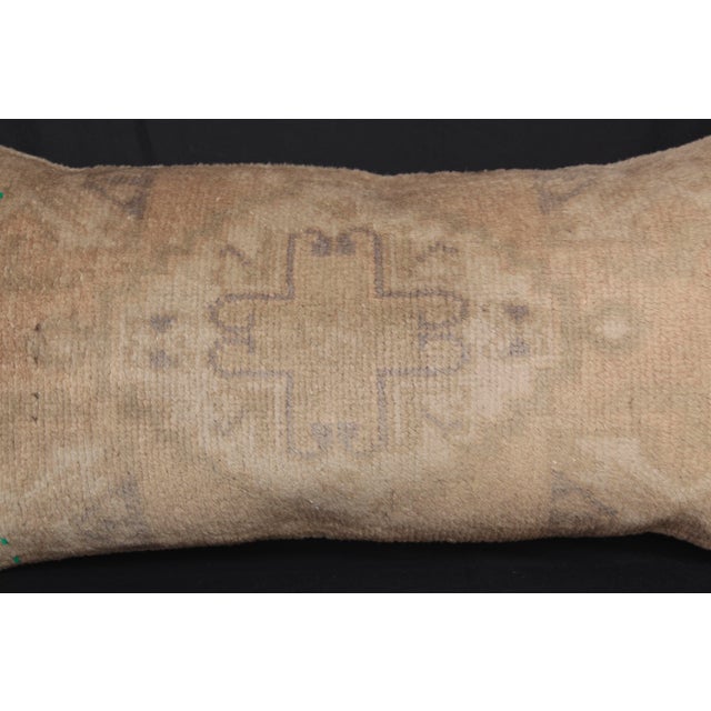 Handwoven Decorative Oushak Rug Lumbar Pillow Cover -16'' X 33'' For Sale In Tampa - Image 6 of 11