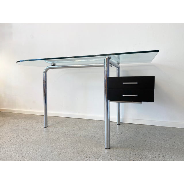 1980s Postmodern Glass and Chrome Desk by Mirto Zocca for Halifax, 1980s For Sale - Image 5 of 16
