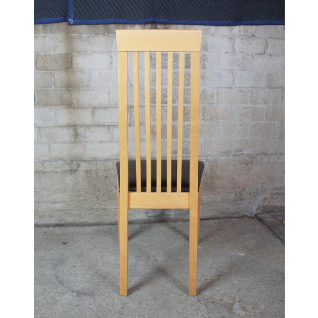 8 Calligaris Italian Modern Chicago Dining Chairs Maple Slat Back