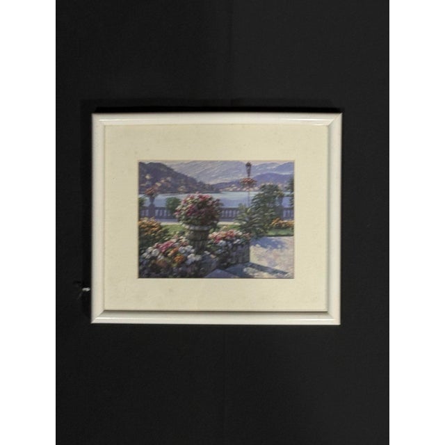 Shabby Chic 2010s Lakeside Garden Floral Landscape Framed Print For Sale - Image 3 of 4