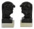 Art Deco Bookends in Black Marble, Belgium, Set of 2 For Sale