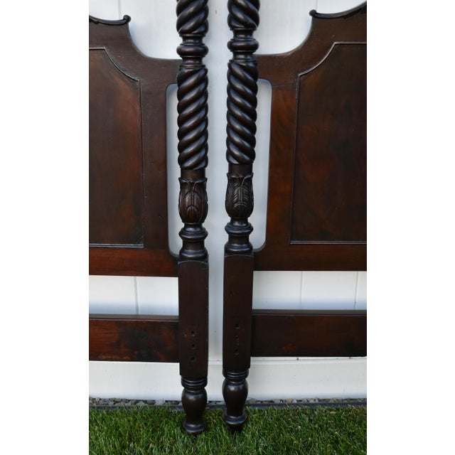 Antique Pair of Carved Mahogany Twin Size Federal Style Headboards