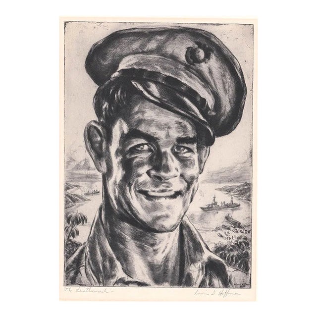 1943 Irwin Hoffman Marine Leatherneck Etching For Sale