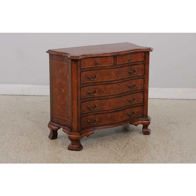 Traditional Maitland Smith Leather Wrapped Bachelors Chest For Sale - Image 3 of 12