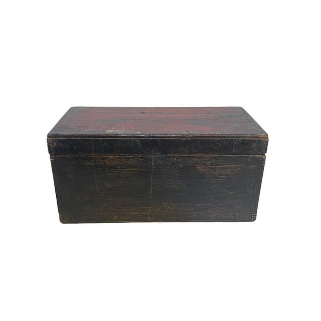 Hand-Decorated Wooden Box, 19th Century For Sale - Image 3 of 9