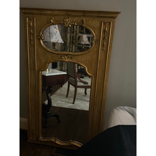 Antique Gold Trumeau Mirror For Sale - Image 4 of 6