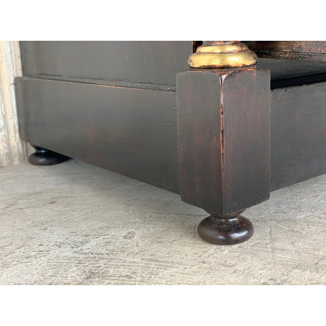 Late 19th Century Arts & Crafts Oak Sideboard with Dry Bar Top and Cupboard in Oak, Bronze & Brass For Sale - Image 14 of 18
